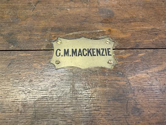 A Victorian brass bound oak silver chest marked G M Mackenzie, width 66cm, depth 43cm, height 56cm